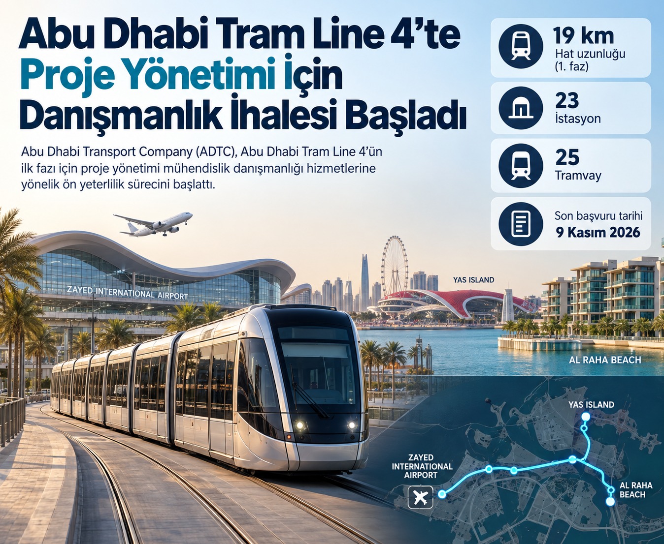 Abu Dhabi Tram Line 4'te Proje Yönetimi İçin Danışmanlık İhalesi Başladı