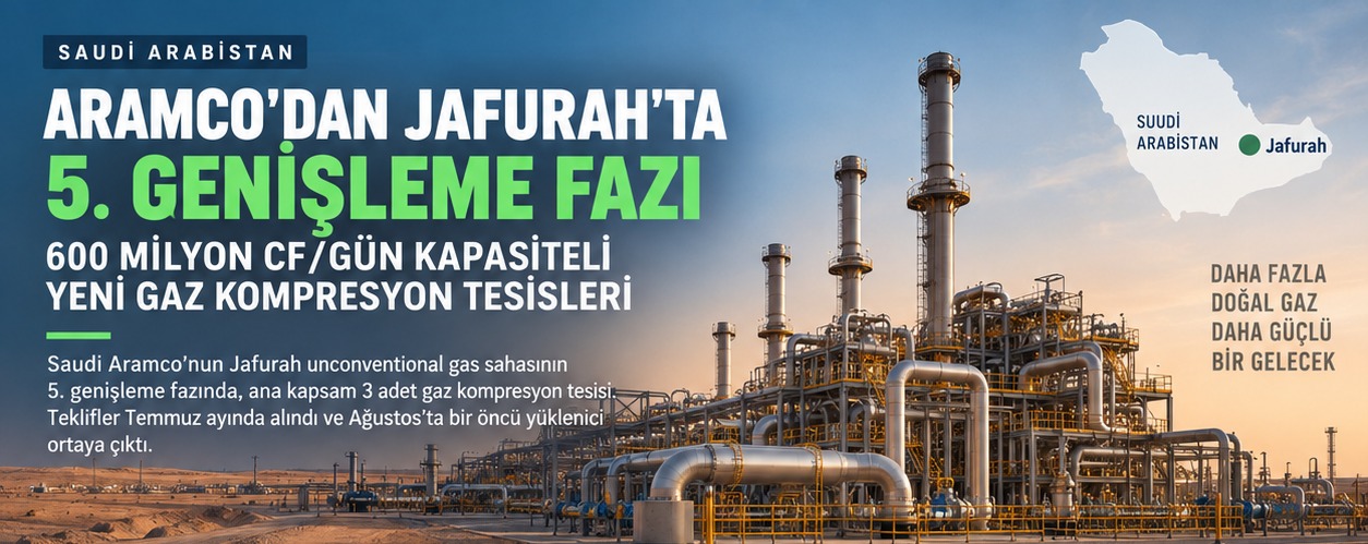 Aramco'dan Jafurah'ta Yeni Dev Adım: 600 Milyon cf/gün Kapasiteli 5. Genişleme Fazı