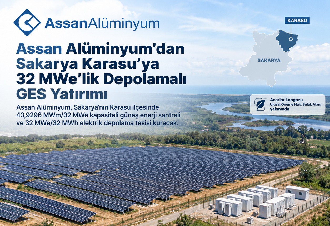 Assan Alüminyum'dan Sakarya Karasu'ya 32 MWe'lik Depolamalı GES Yatırımı