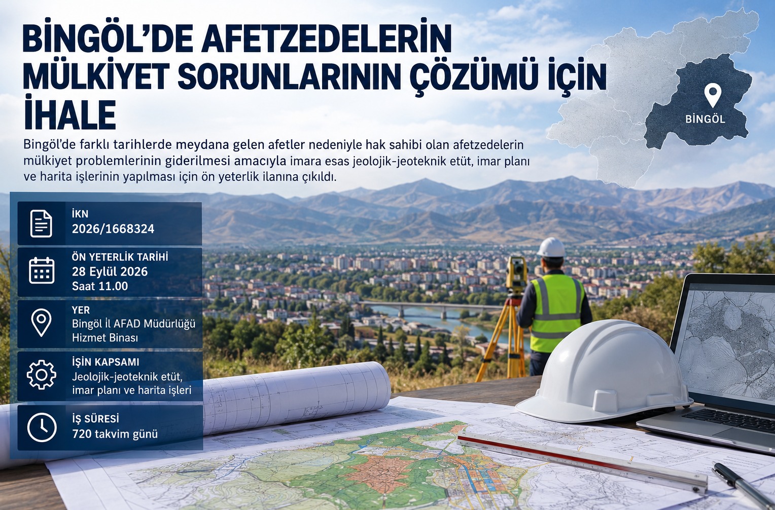 Bingöl'de Afetzedelerin Mülkiyet Sorunlarının Çözümü İçin İhale