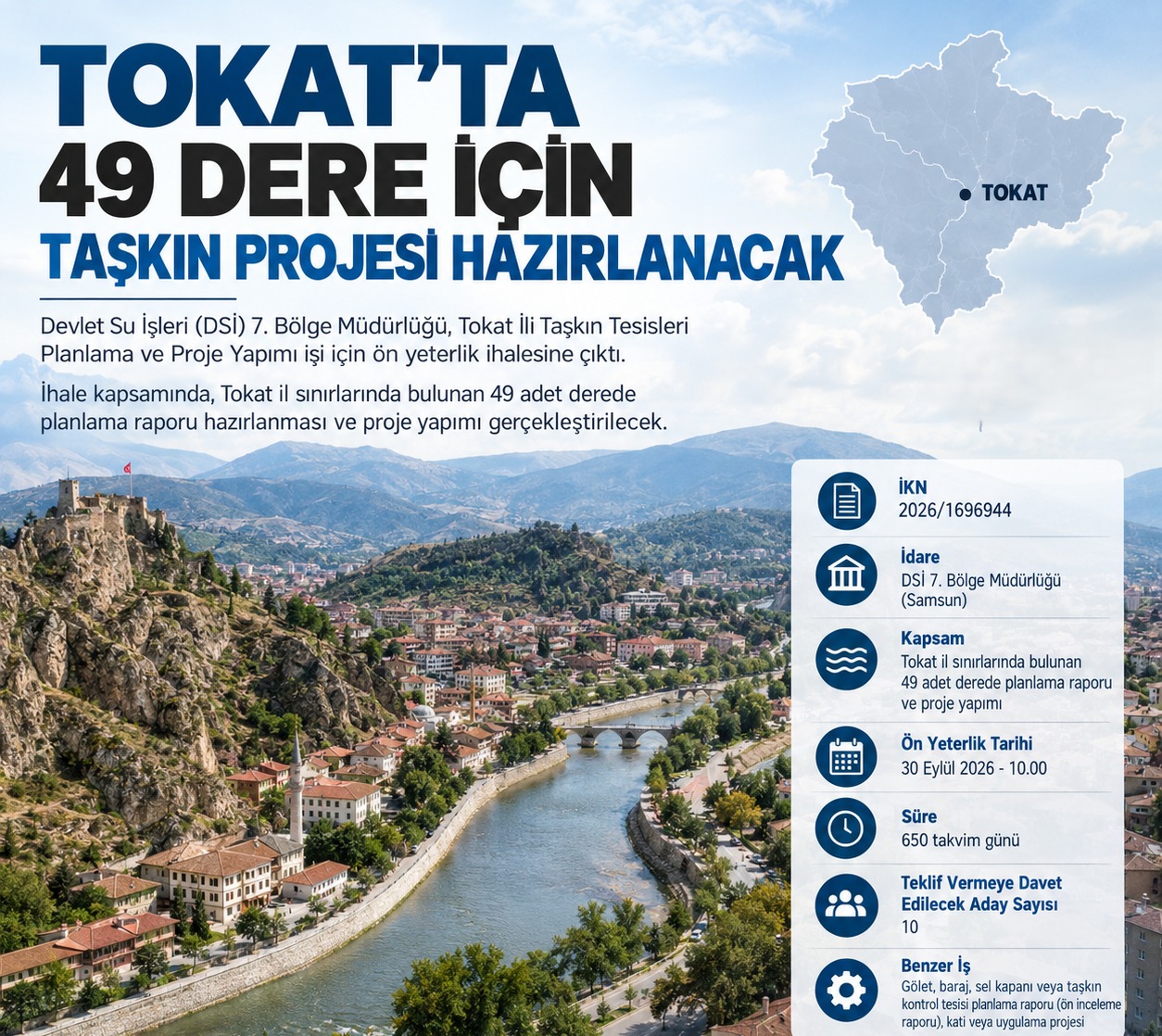 Tokat'ta 49 Dere İçin Taşkın Projesi Hazırlanacak