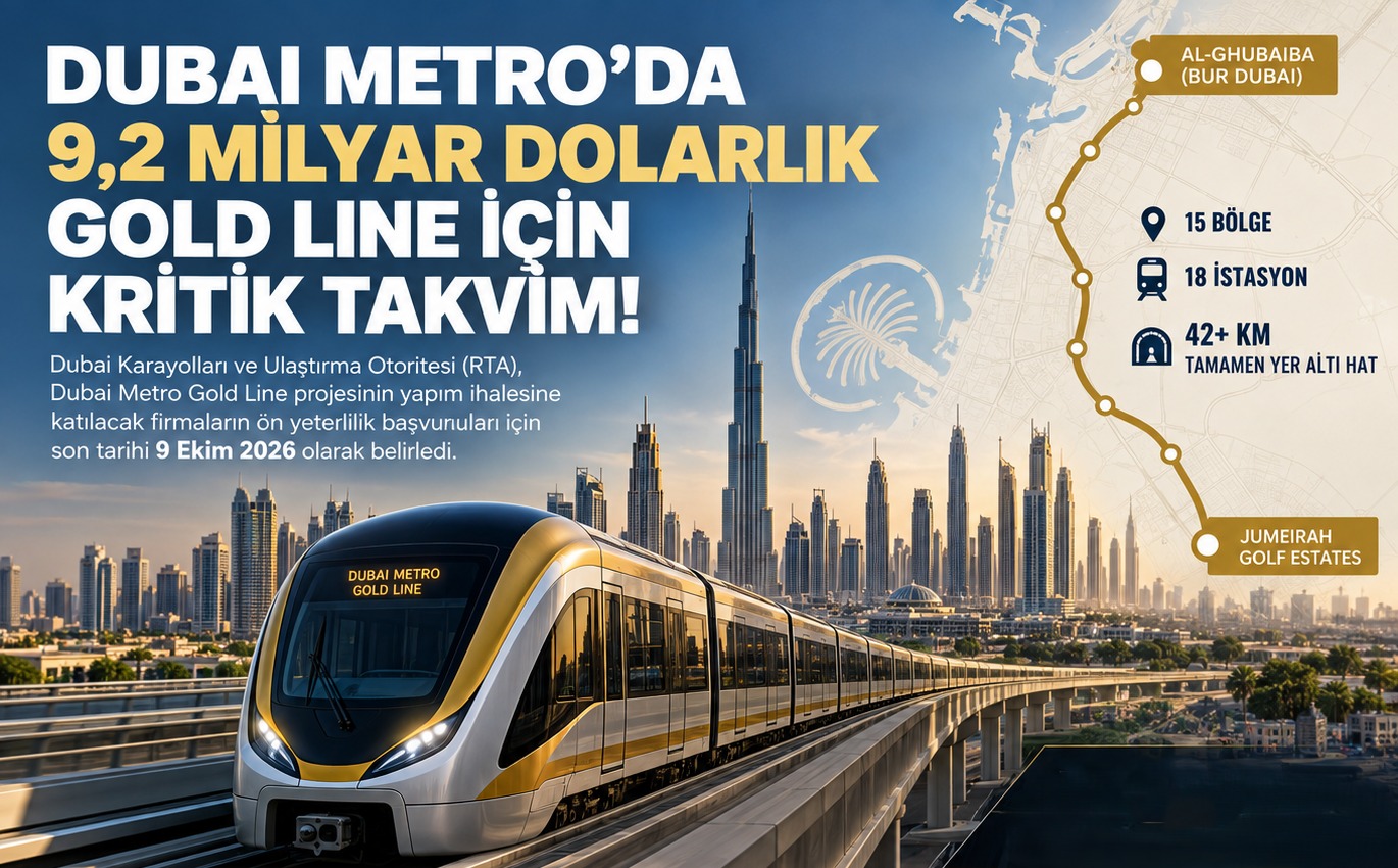 Dubai Metro'da 9,2 Milyar Dolarlık Gold Line İçin Kritik Takvim