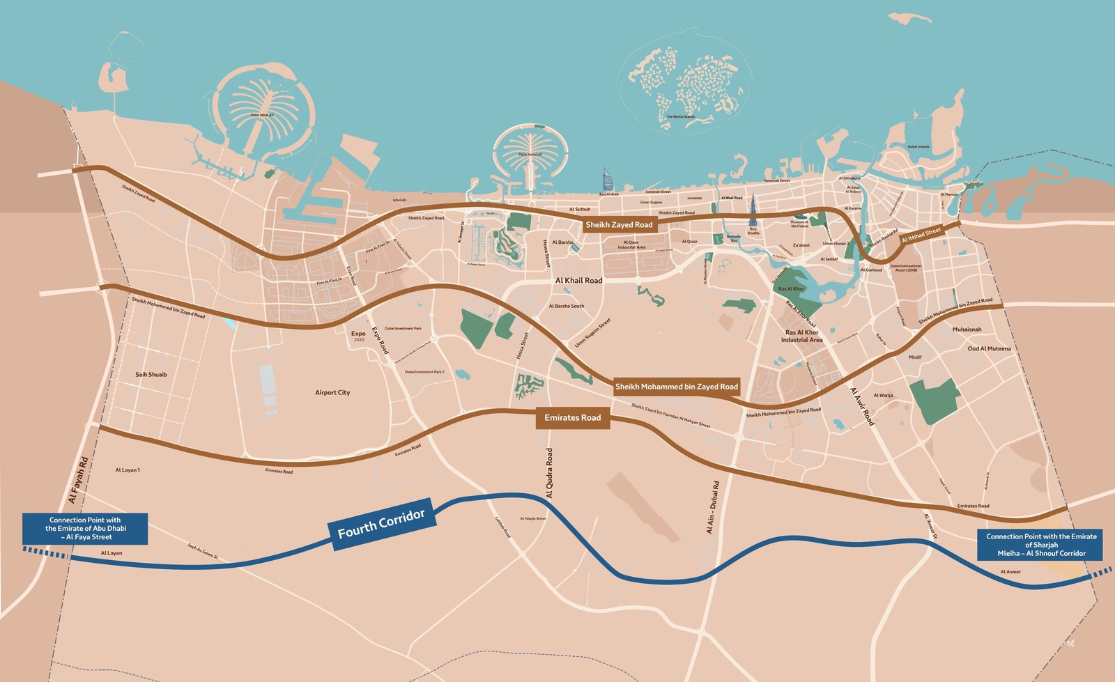 Dubai'de 80 Km'lik Yeni Karayolu Koridoru: İlk Faz 3,5 Milyar AED