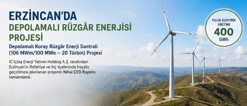 Erzincan'da 2,275 Milyar TL'lik Depolamalı Rüzgâr Enerjisi Projesi