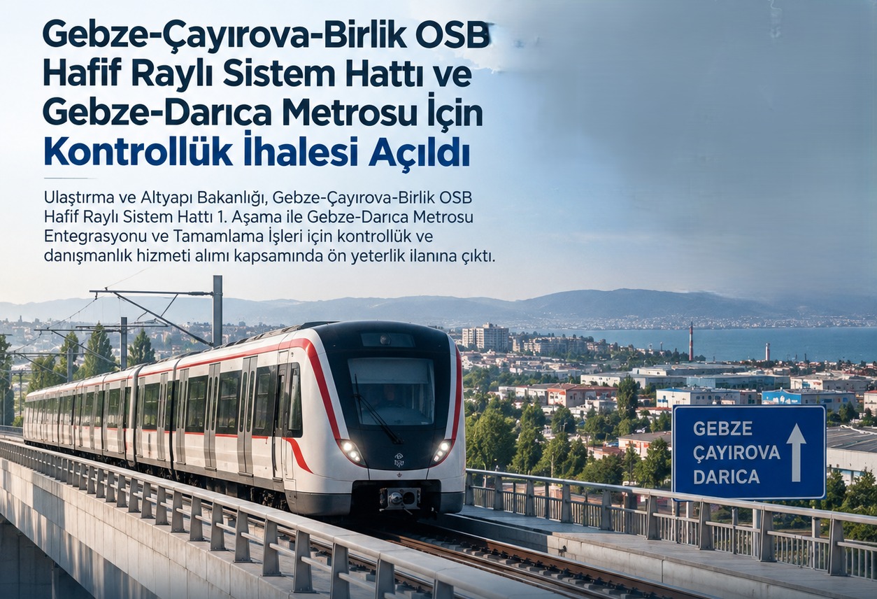 Gebze-Kocaeli Raylı Sistem Hattı İçin 60 Aylık Kontrollük İhalesi