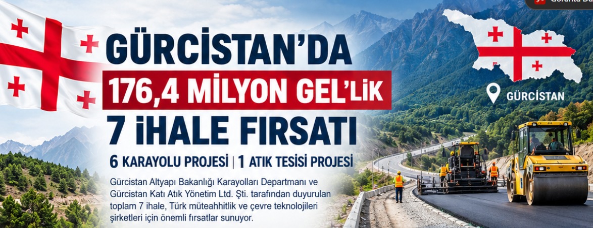 Gürcistan'da 176,4 Milyon GEL'lik 7 İhale: 6 Karayolu Projesi ve 1 Atık Tesisi