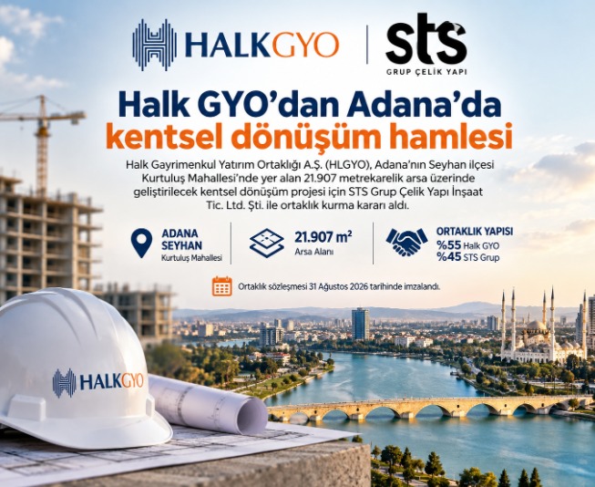 Halk GYO'dan Adana'da 21.907 m²'lik Kentsel Dönüşüm Hamlesi