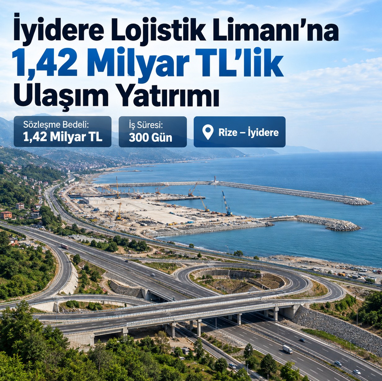 İyidere Lojistik Limanı'na 1,42 Milyar TL'lik Bağlantı Yolu Yatırımı