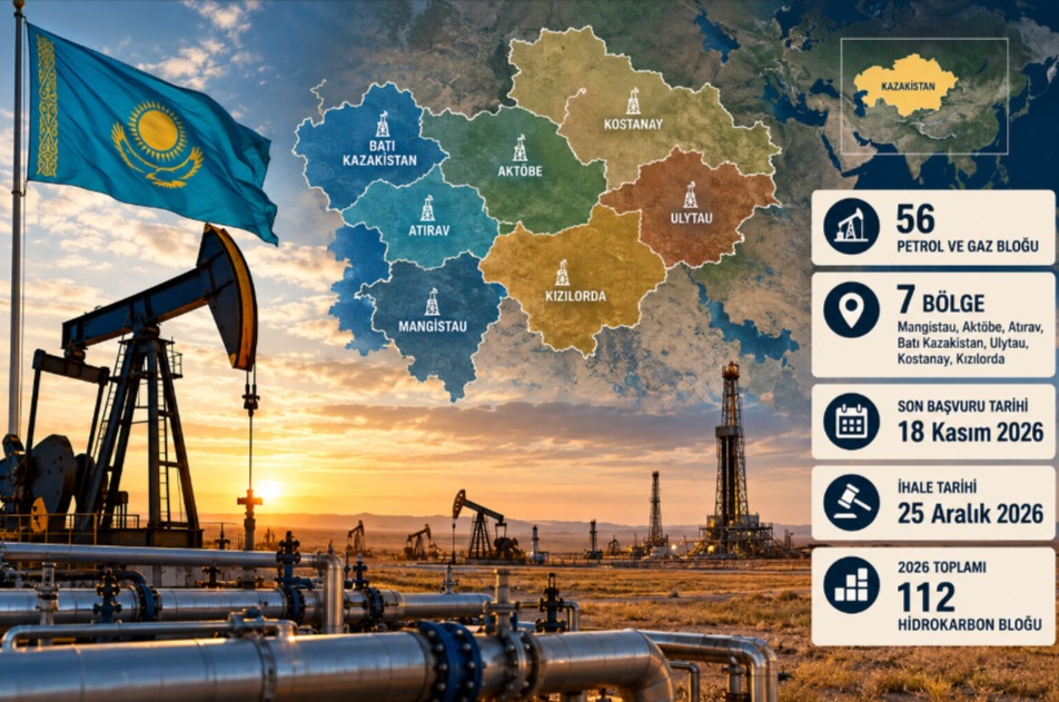 Kazakistan 56 Yeni Petrol ve Gaz Bloğunu İhaleye Çıkarıyor