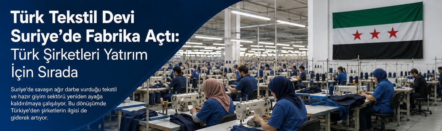 Türk Tekstil Firması Suriye'de Fabrika Açtı: Türk Şirketleri Yatırım İçin Sırada