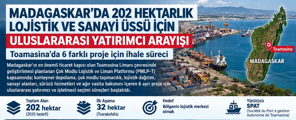 Madagaskar'da 202 Hektarlık Lojistik ve Sanayi Üssü İçin Uluslararası Yatırımcı Arayışı: Toamasina'da 6 Farklı Proje İçin İhale Süreci