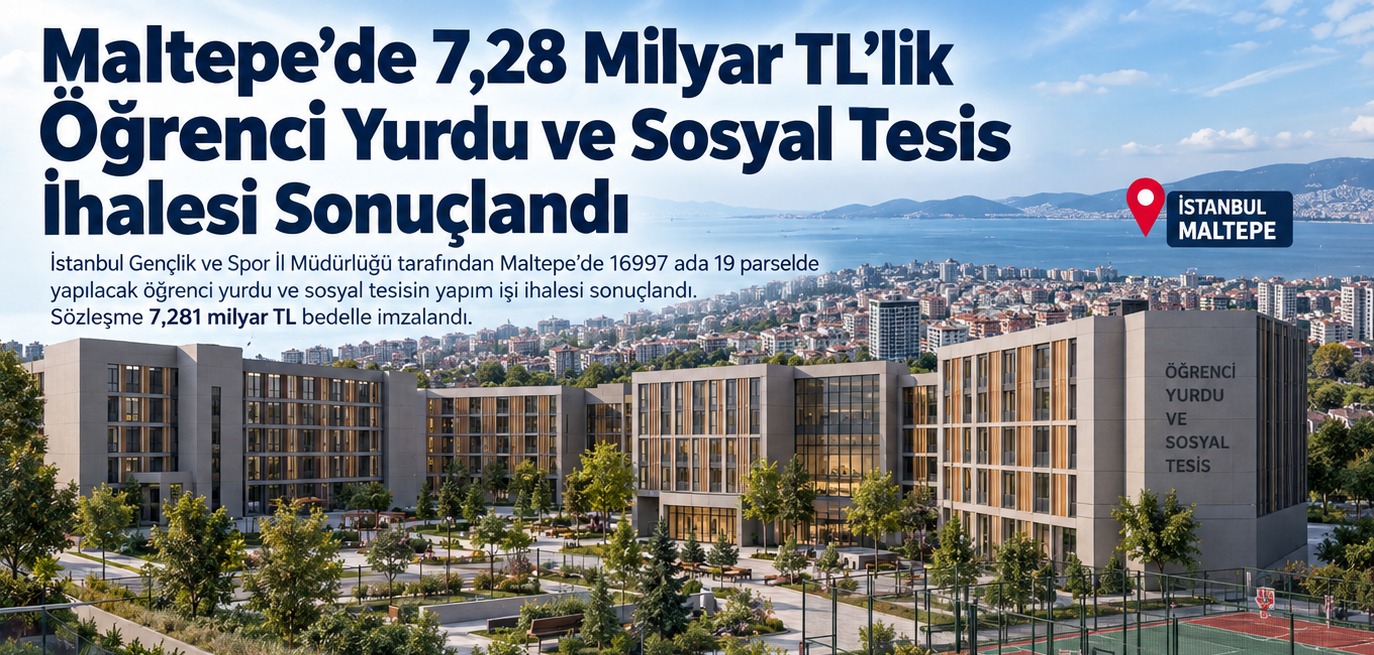 Maltepe'de 7,28 Milyar TL'lik Öğrenci Yurdu ve Sosyal Tesis İhalesi Sonuçlandı