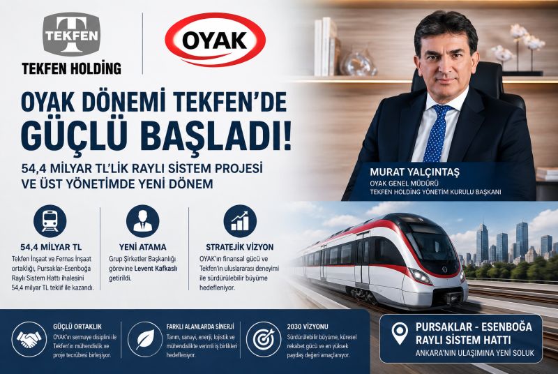 OYAK Dönemi Tekfen'de Hızlı Başladı: 54,4 Milyar TL'lik Raylı Sistem Projesi ve Üst Yönetimde Yeni Dönem