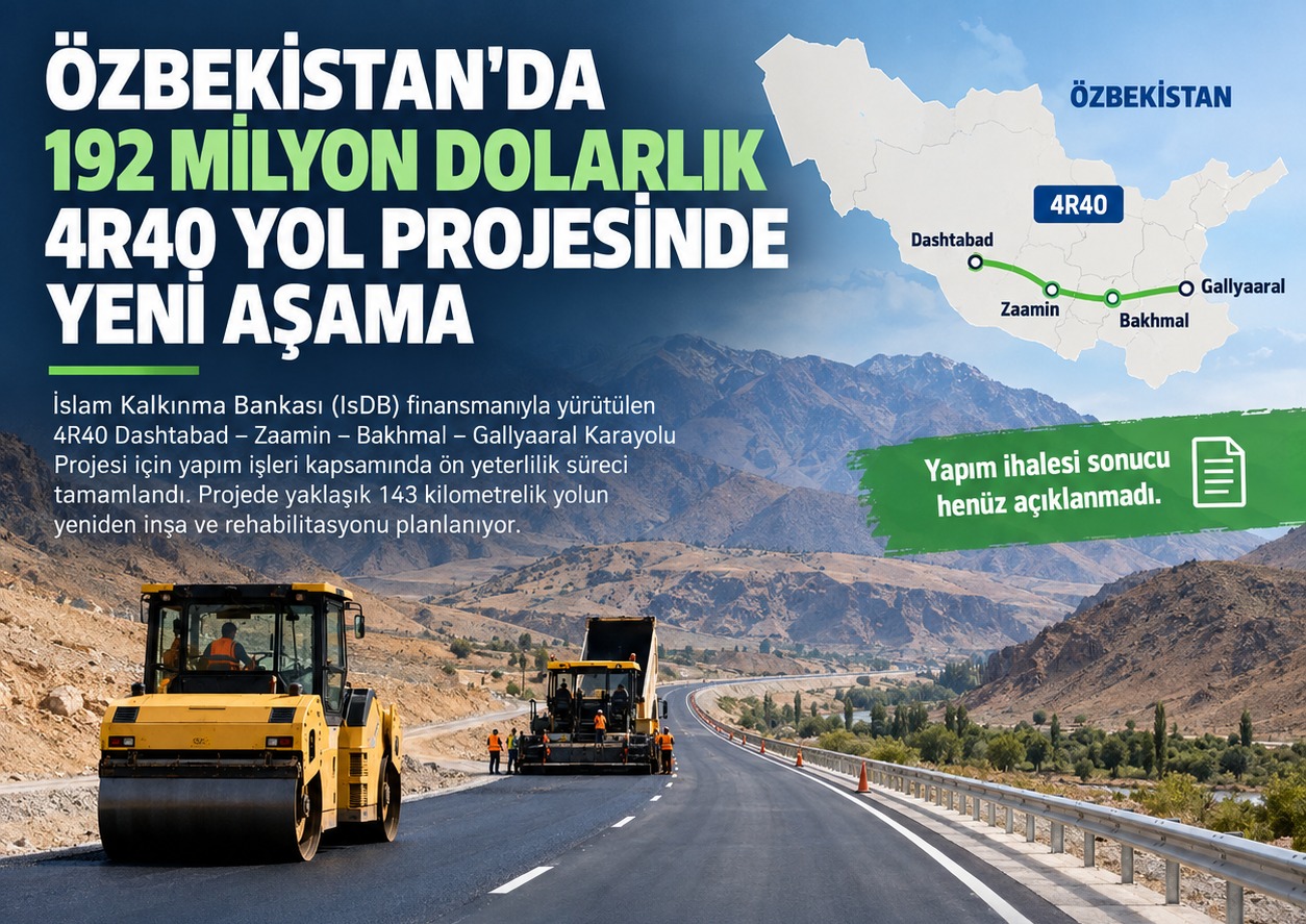 Özbekistan'da 192 Milyon Dolarlık 4R40 Yol Projesinde Yeni Aşama