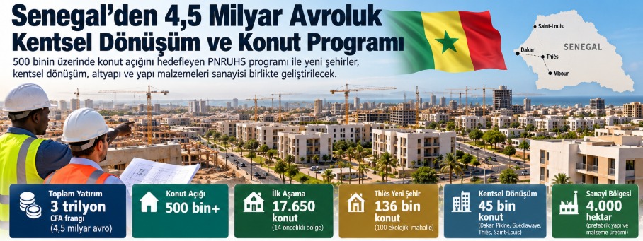 Senegal’den 4,5 Milyar Avroluk Kentsel Dönüşüm ve Konut Programı: 136 Bin Konutluk Yeni Şehir Projesi Gündemde