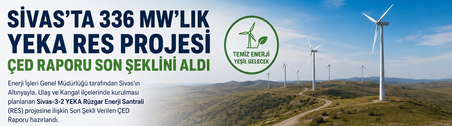 Sivas’ta 336 MW’lık YEKA RES İçin ÇED Raporu Son Şeklini Aldı