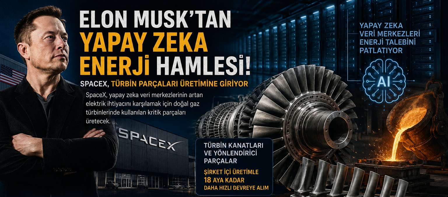Elon Musk, Yapay Zekânın Enerji Sorununa Türbin Parçalarıyla Müdahale Ediyor