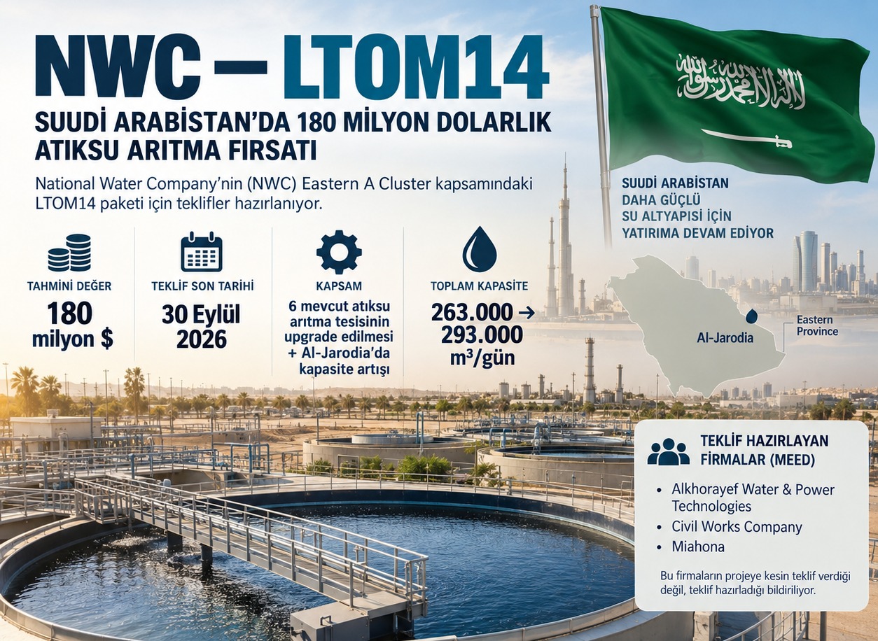 Suudi Arabistan'da 180 Milyon Dolarlık Atıksu Arıtma Fırsatı: NWC LTOM14