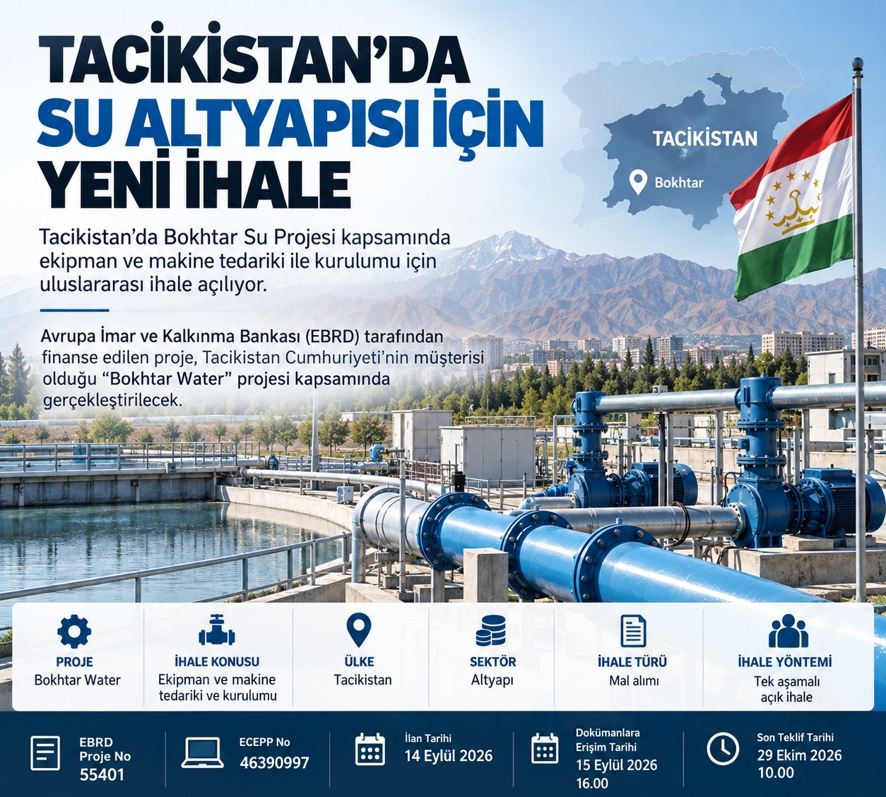Tacikistan'da Su Altyapısı İçin Yeni İhale