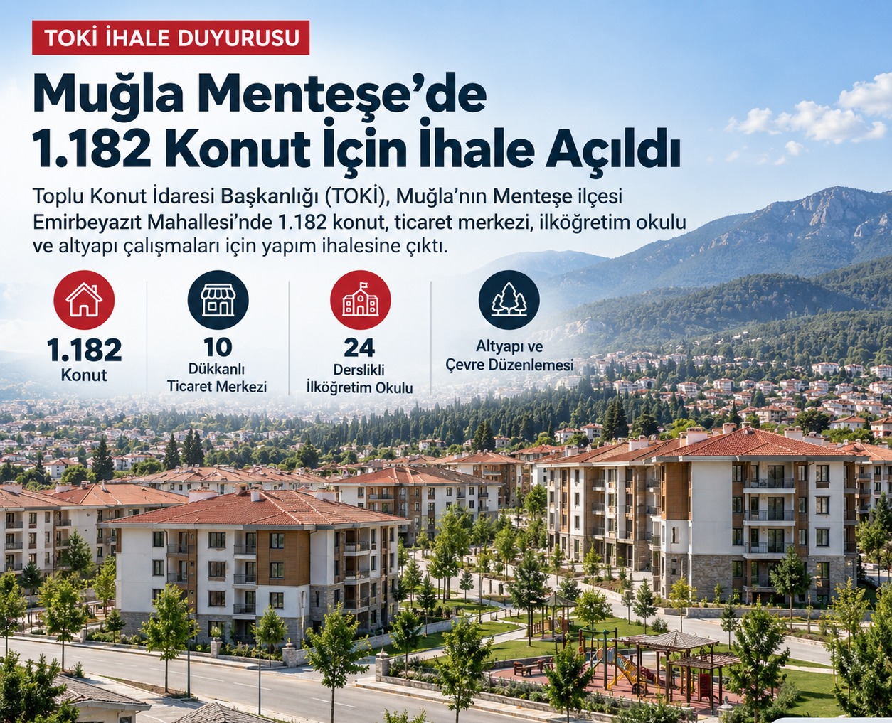 Muğla Menteşe'de 1.182 Konut İçin İhale Açıldı