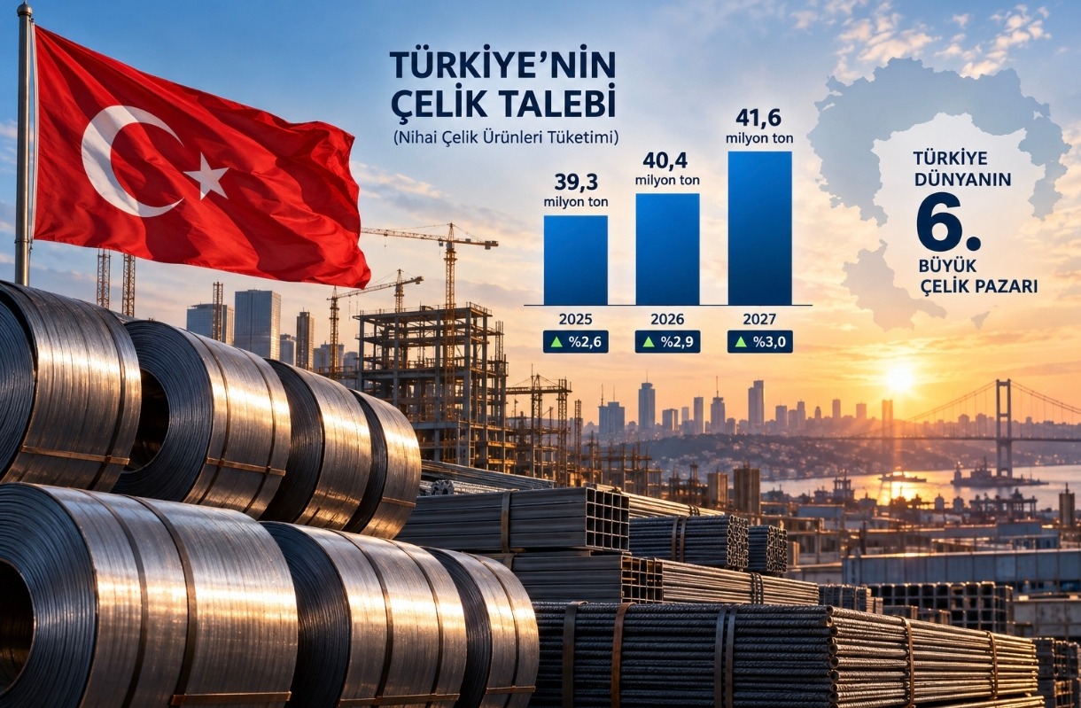 Türkiye'nin Çelik Talebi 2027'de 41,6 Milyon Tona Ulaşacak