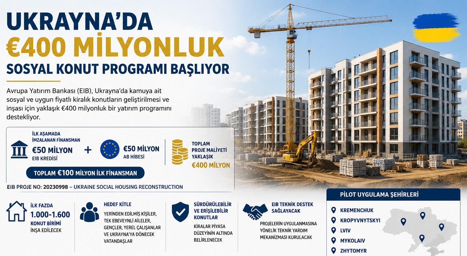 Ukrayna'da €400 Milyonluk Sosyal Konut Programı Başlıyor