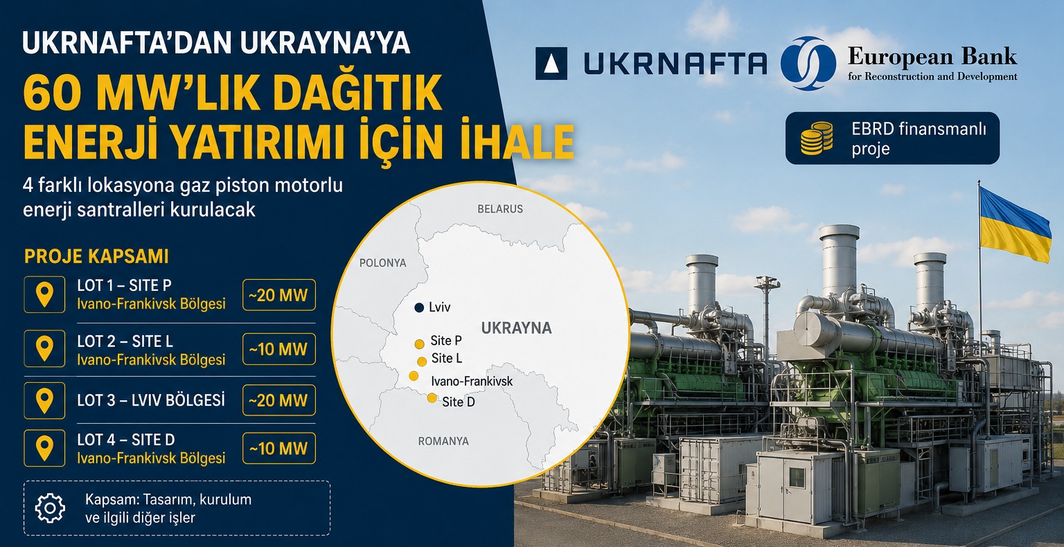 Ukrnafta'dan Ukrayna'ya 60 MW'lık Dağıtık Enerji Yatırımı İçin İhale